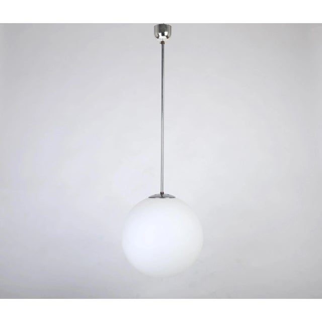 1930s Large Opaline Ceiling Lamp by Napako, 1930s For Sale - Image 5 of 7