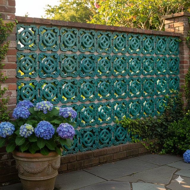 Chinese Ru-Yi Coin Turquoise Green Mix Glaze Wall Floor Clay Tile For Sale In San Francisco - Image 6 of 9