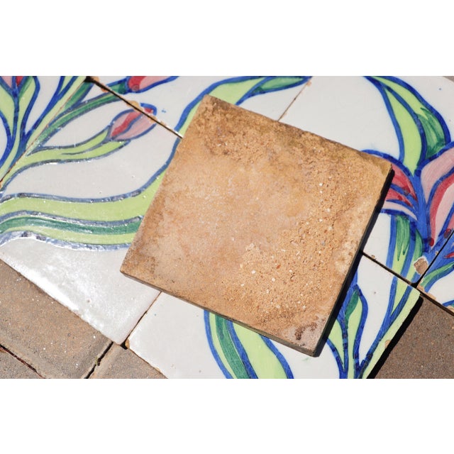 1900s Antique Portuguese Art Nouveau Tile Frieze With Stylized Iris Motif For Sale - Image 10 of 10