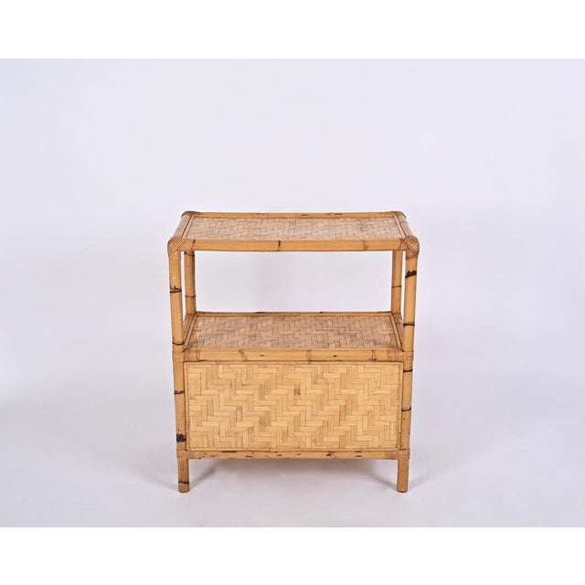 Mid-Century Storage Cabinet in Woven Rattan and Bamboo, Italy, 1970s For Sale - Image 16 of 17