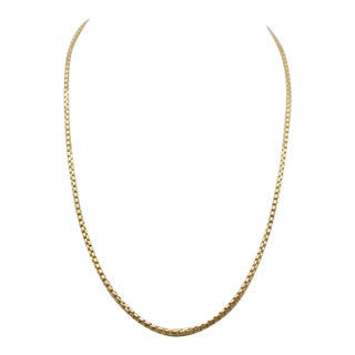 Mid 20th Century 14kt Yellow Gold 18" Box Chain For Sale