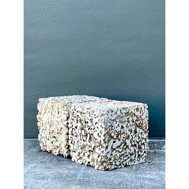 Vintage Coquina Stone Blocks - A Pair For Sale - Image 10 of 12