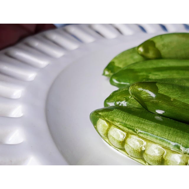 1960s Italy Peas on a Plate Trompe l'Oeil Este Ceramiche Majolica For Sale - Image 5 of 10