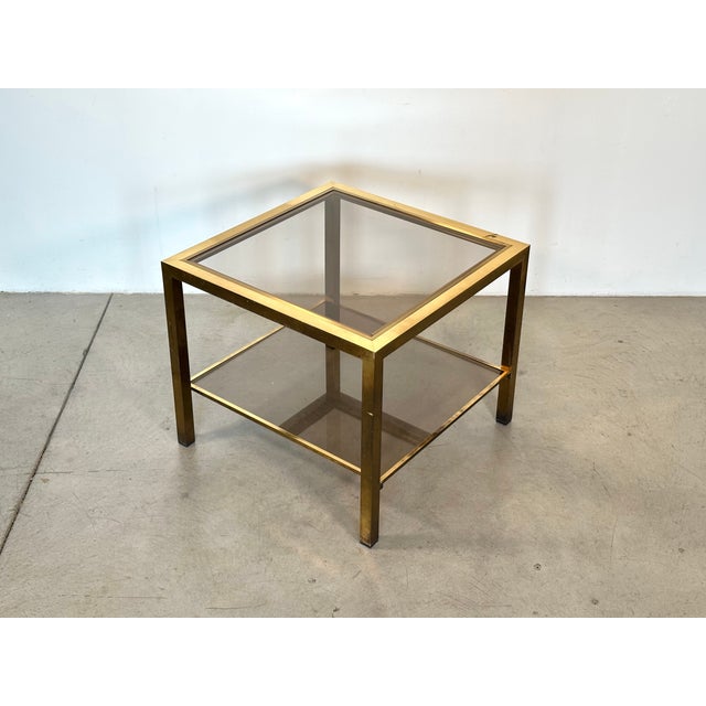 Metal Brass and Glass Coffee Table, 1970s For Sale - Image 7 of 7