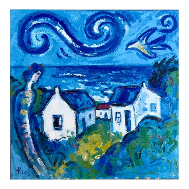 Seaside Spirits - Modern Oil Painting Seascape For Sale