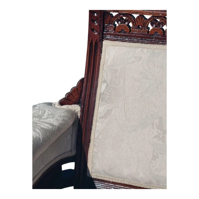 Solid 19th Century American Eastlake Loveseat Made of Walnut Wood, Refurbished. For Sale - Image 14 of 18