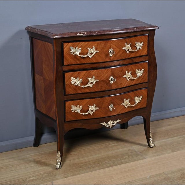 Small Marquetry Commode, 1850s For Sale - Image 4 of 18