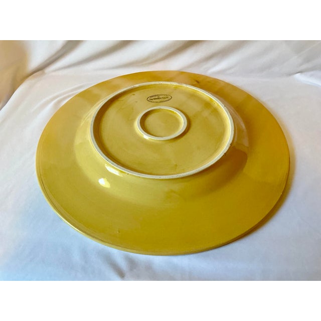 Mustard Hand Crafted and Hand Painted Italian Art Pottery Platter For Sale - Image 8 of 12