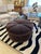 Brown Round Luxurious Velvet Ottoman Pouf For Sale In Philadelphia - Image 6 of 6