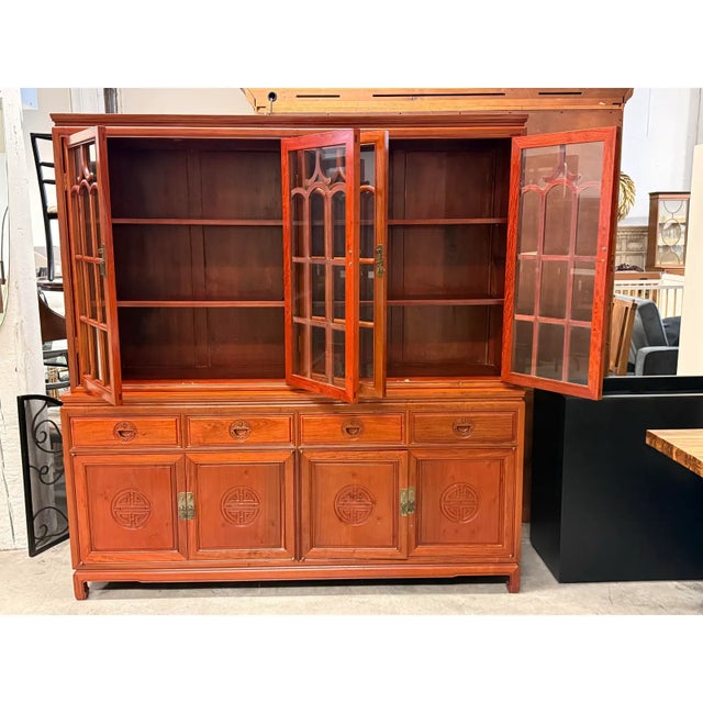 Chinese Rosewood Hutch, Circa 1970's For Sale In San Francisco - Image 6 of 12