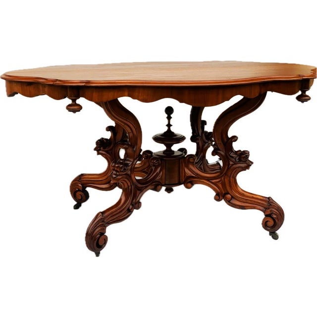 1980s Antique Victorian Walnut Dining Table,1870s For Sale - Image 5 of 18