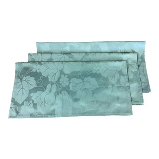 Christofle Paris Pale Turquoise Dinner Napkins - Set of 3 For Sale