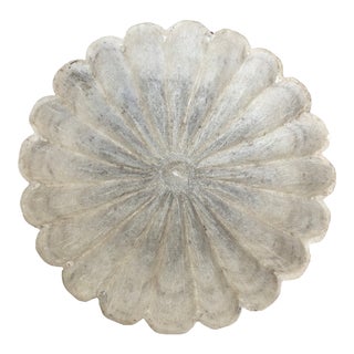 Early 21st Century Marble Fluted Lotus Bowl For Sale