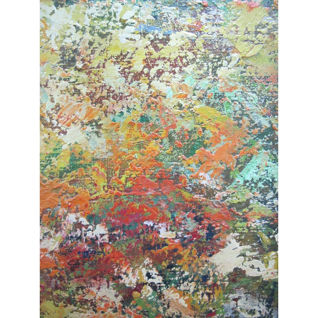 Textile David Smira Framed Impressionist Woman W/Umbrella in Flower Field Oil Painting For Sale - Image 7 of 8