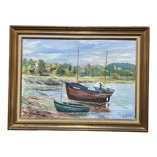 Fraval Le Demazel, Seaside, Paimpol, 1920s, Canvas, Framed For Sale