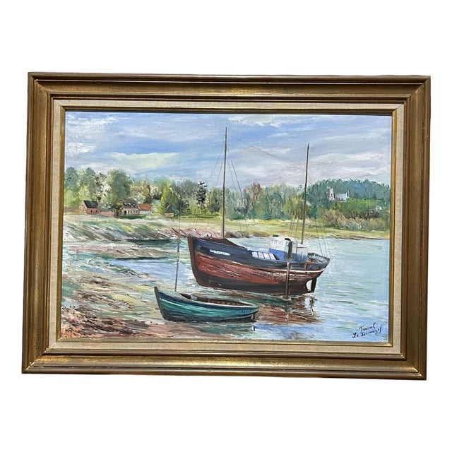 Fraval Le Demazel, Seaside, Paimpol, 1920s, Canvas, Framed For Sale