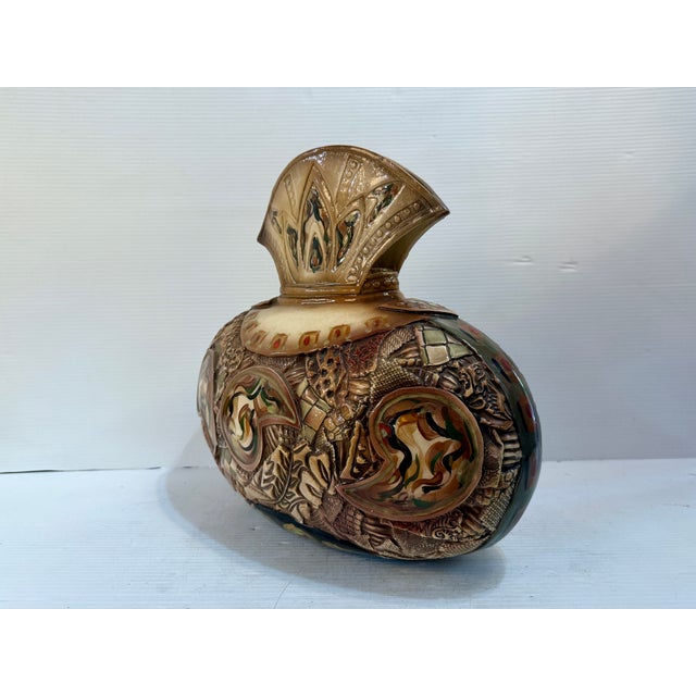 This beautiful vase was handcrafted by Gail Markiewicz. The piece feature a detail pattern that comes together to form the...