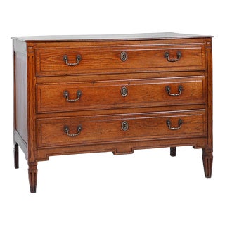 French Rustic Chest of 3 Drawers in Oak, 1850s For Sale