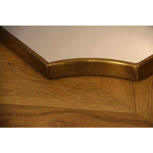 Brass Wall Mirror in the style of Gio Ponti, 1950s For Sale - Image 4 of 18