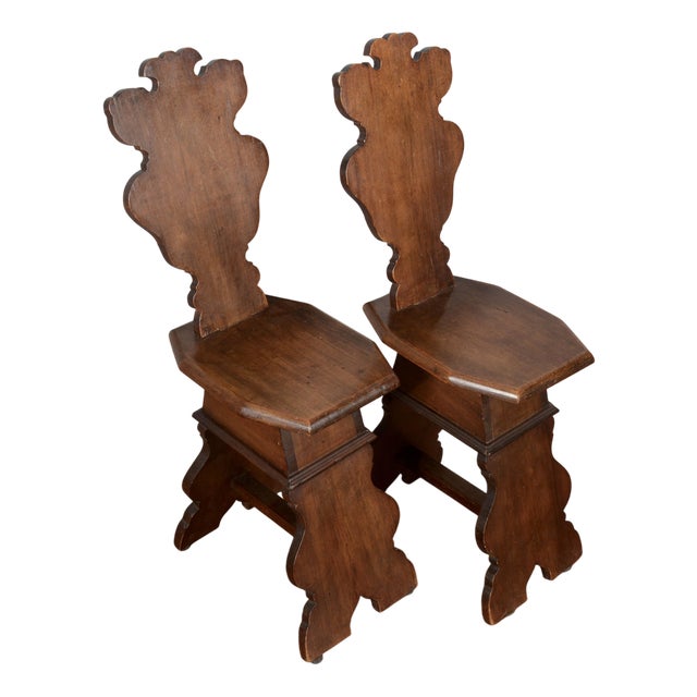 Set of Rustic Wood Chairs and Stools For Sale