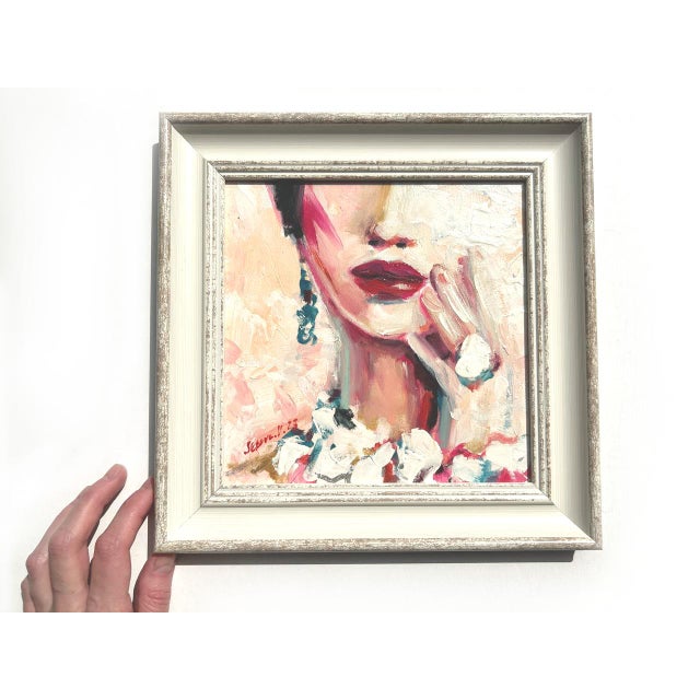 Framed Portrait Woman Original Feminine Painting by Valeriya Serova For Sale - Image 9 of 9