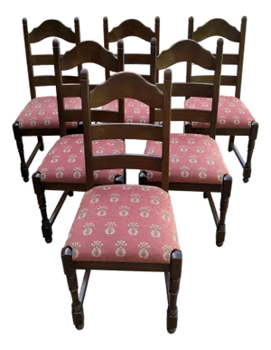 French Country Ladder Back Dining Chairs - Set of 6