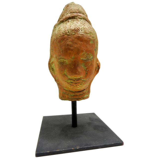 Terracotta Sculpture of Head Thailand For Sale - Image 10 of 10