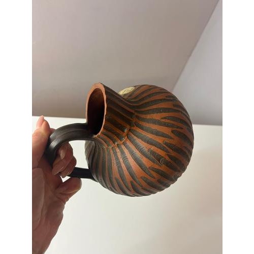 Ceramic Handmade Rhodos Vase with Incised Decoration from Eiwa Keramik For Sale - Image 7 of 11