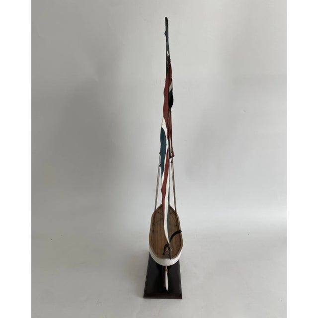 Vintage English Pond Yacht Model Sailboat For Sale - Image 4 of 8