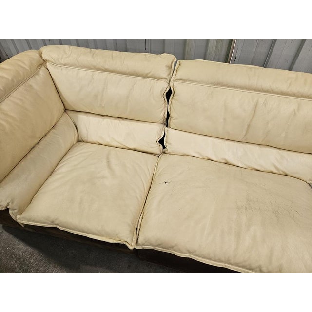 Brown Italian Modular Corner Sofa in Leather and Suede, 1970s, Set of 4 For Sale - Image 8 of 18