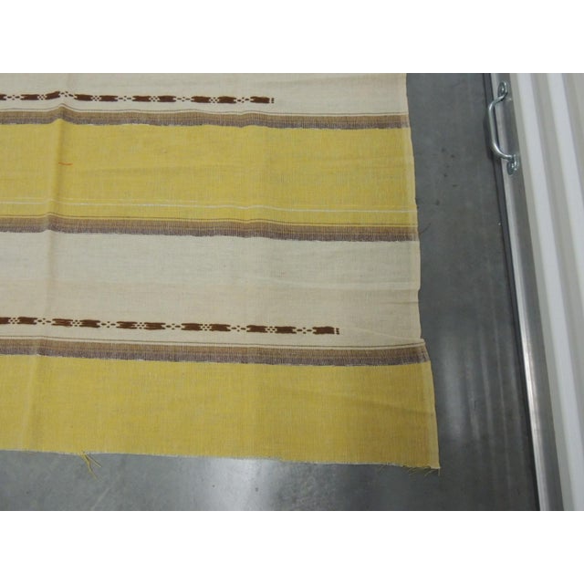 Moroccan Vintage Large Yellow & Brown Sheer Woven Moroccan Textile For Sale - Image 3 of 6