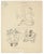 Study of Figures is an original drawing in pen on paper realized by Emile Hugon (1913-1998). In good condition with some...