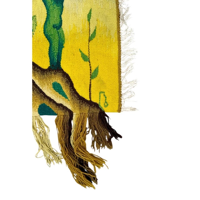 Hand Woven Wool Tapestry Feminist Textile Art Wall Hanging Judy Chicago Homage, c.1970's For Sale In Miami - Image 6 of 11