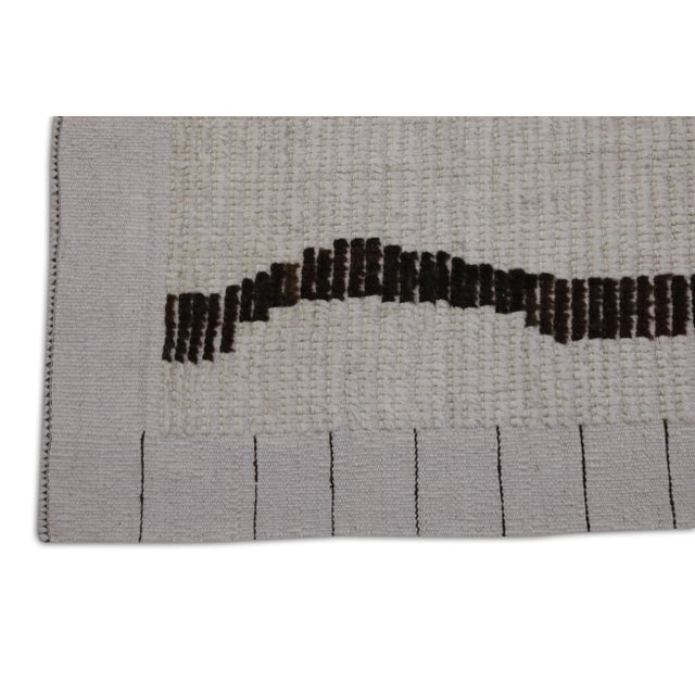 Moroccan Beige & Brown 21st Century Modern Moroccan Style Wool Rug 11'10" X 16'4" For Sale - Image 3 of 7