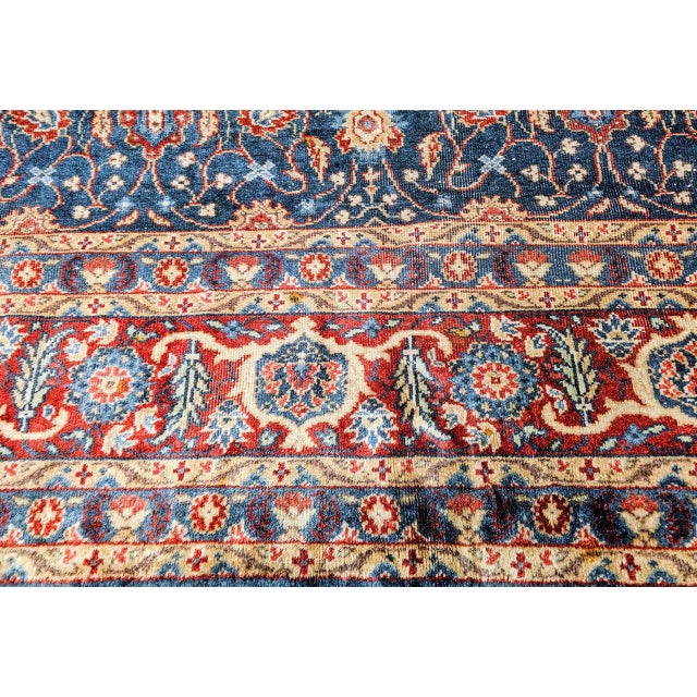 Vintage Persian Mahal Sultanabad Rug, Hand-Knotted Wool, Geometric Pattern, 11x14, Navy & Burgundy For Sale - Image 9 of 13