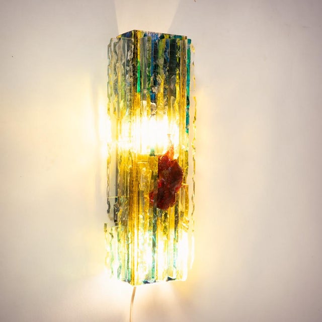 Large rare and unique Chartres wall light of Willem van Ooijen for Raak Amterdam. All light are different and handmade....