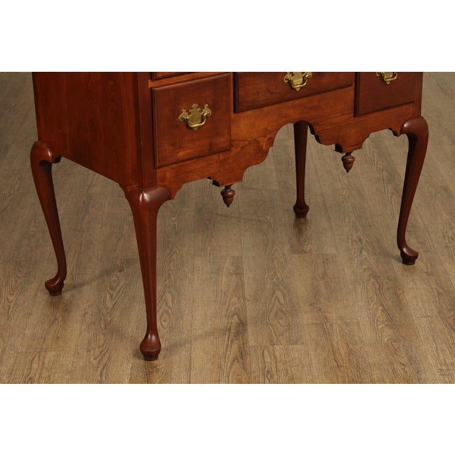 Wood Custom Crafted Queen Anne Style Cherry Highboy Chest For Sale - Image 7 of 18