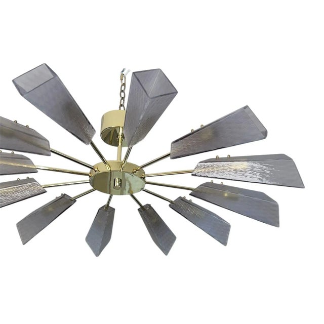 1980s Ventilatore Style Chandelier With Murano Glass Tiles, Italy, 1980's. For Sale - Image 5 of 5