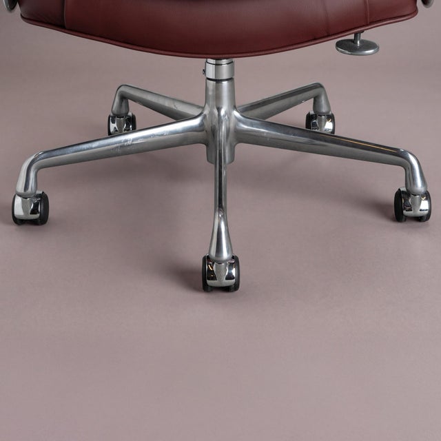 Eames Time Life Executive Chair in Original Bordeaux Leather by Herman Miller For Sale - Image 10 of 12