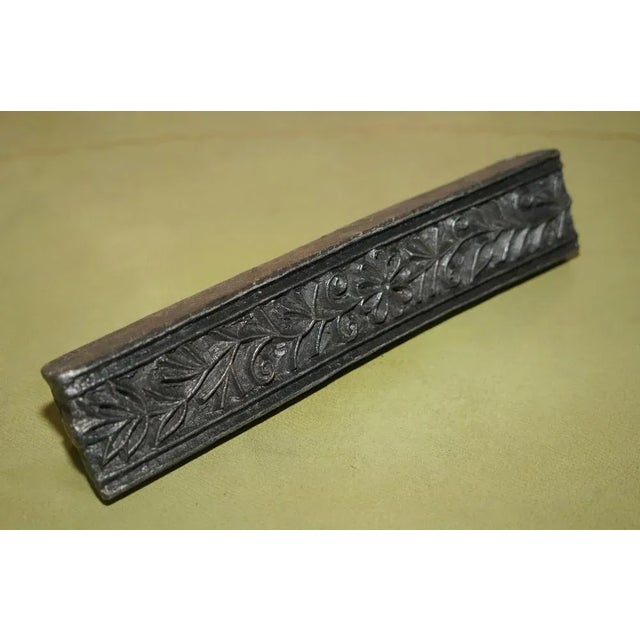 Antique Hand Carved Floral Boarder Printing Block for Wallpaper For Sale - Image 11 of 12