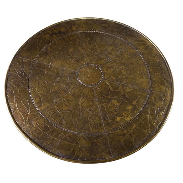 Maitland Smith Wrought Iron Metal Top Side Table.