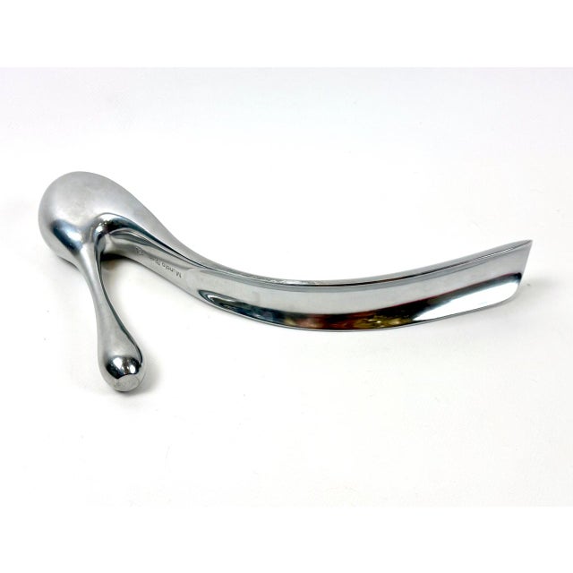Metal Vintage Aluminum Shoehorn with Original Box by Manolo Blahnik for Habitat, 1960s For Sale - Image 7 of 9