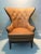Designer Knoll Upholstered High Wingback Saddle Leather Chair For Sale - Image 13 of 13