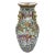 Canton Famille Rose Mandarin Vase, Fluted Body and Castellated Top, Ca. 1840 For Sale