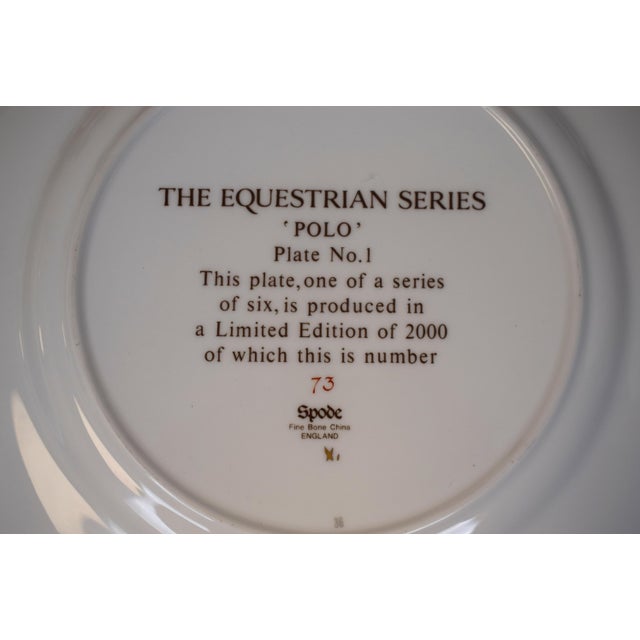 Traditional Spode England Bone China the Equestrian Series 'Polo' Plate No. 1 (Nib) For Sale - Image 3 of 7