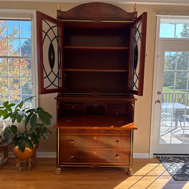 Chippendale 1950s Secretary’s Desk,Mahogany Chippendale Style. For Sale - Image 3 of 10