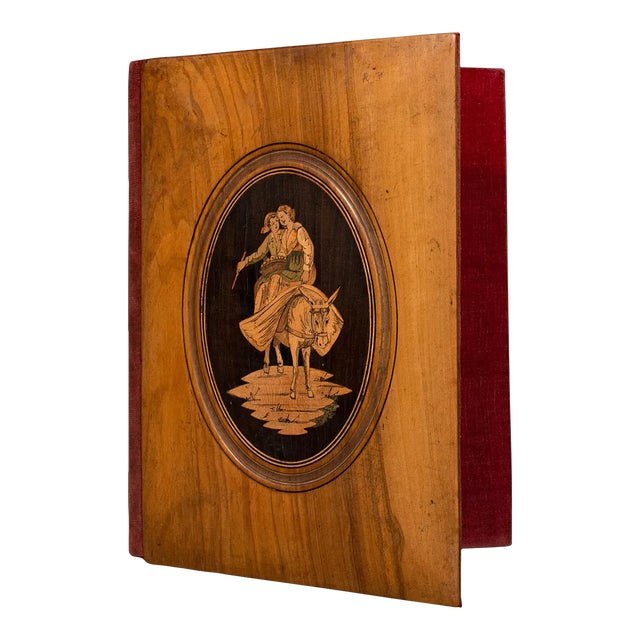 1900s Victorian Antique Walnut Grand Tour Lover's Folio, Decorative, Sleeve For Sale