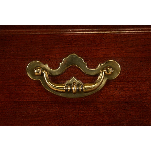 Brown 1980s Thomasville Georgian Carved Cherry Wood Lingerie Chest or Highboy Dresser For Sale - Image 8 of 13