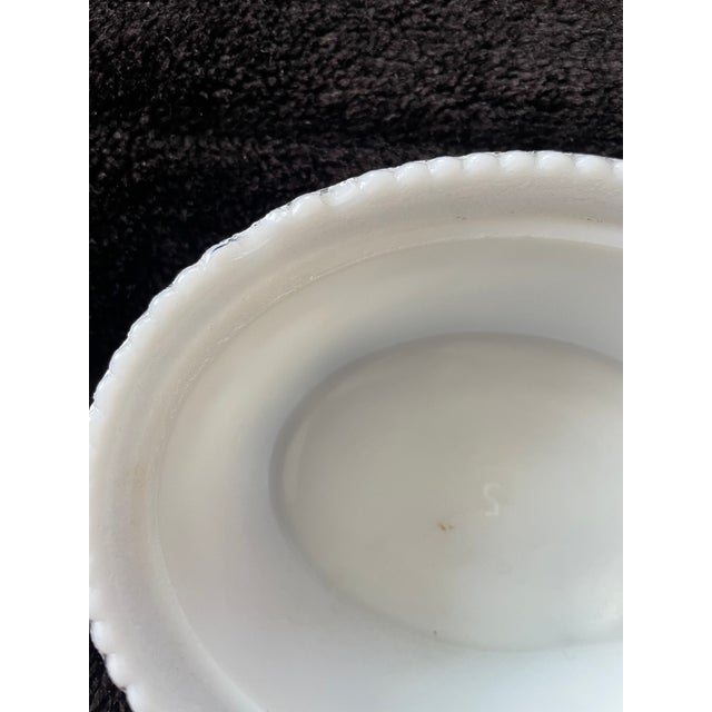 White Vintage Milk Glass Hen on Nest For Sale - Image 8 of 10