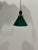 Industrial Vintage Green Glass Pendant Light With Brass Socket For Sale - Image 3 of 9